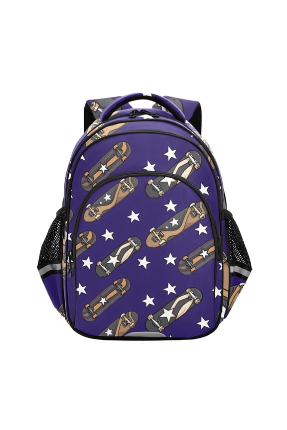 Skateboard Stars Blue School Backpack Elementary Bag Bookbag Travel Rucksack