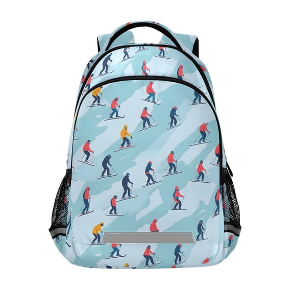ALAZA Skating on Winter Backpack Elementary School Bag Bookbag Travel Rucksack