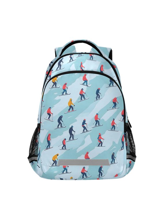 Skating on Winter Backpack Elementary School Bag Bookbag Travel Rucksack