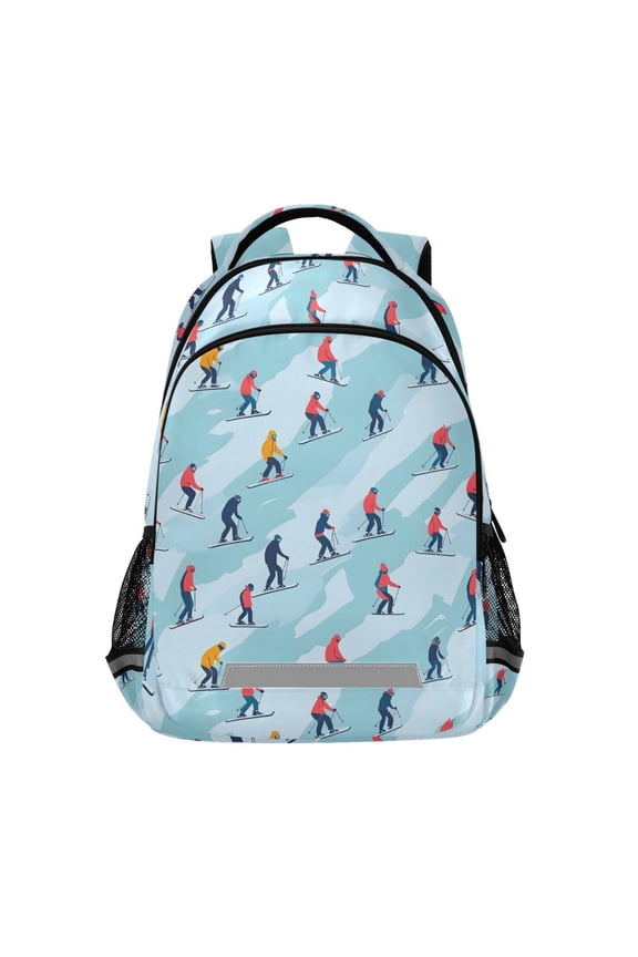 Skating on Winter Backpack Elementary School Bag Bookbag Travel Rucksack