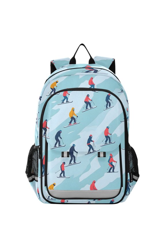 Skating on Winter Laptop Backpack Purse Travel Bag Casual School Bookbag Rucksack for Women Men