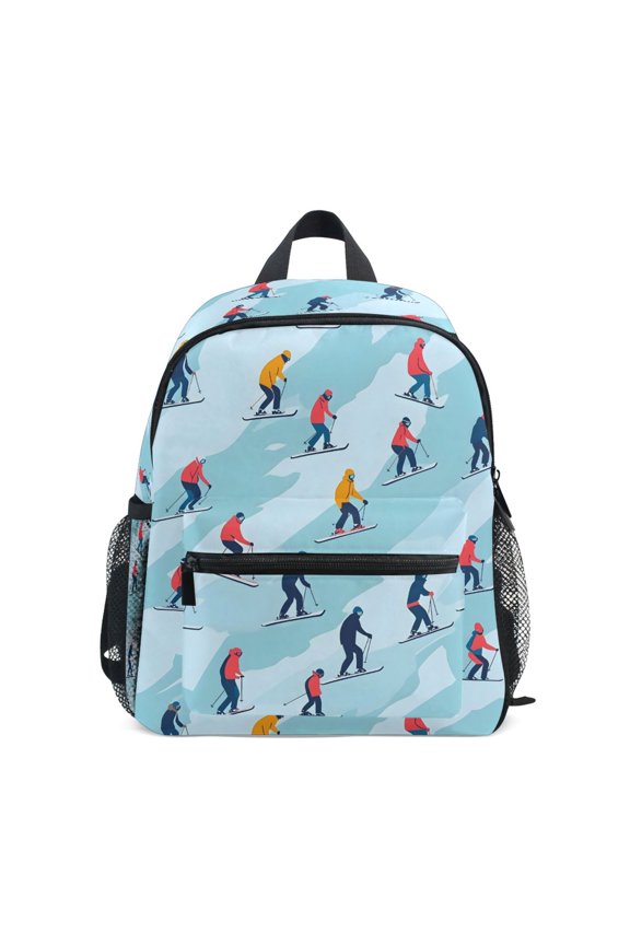 Skating on Winter School Backpack Small Bookbag Mini Bags