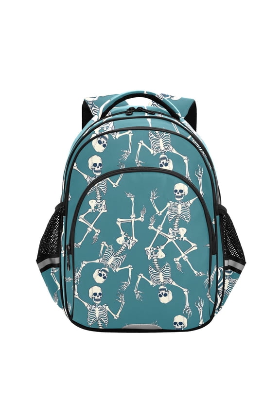 Skeleton Dancing School Backpack Elementary Bag Bookbag Travel Rucksack