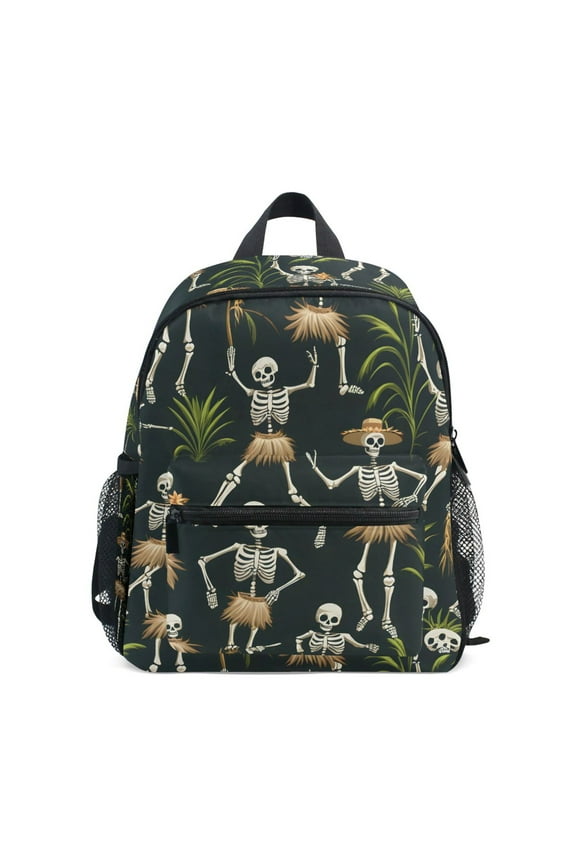 Skeleton Dancing School Backpack Small Bookbag Mini Bags