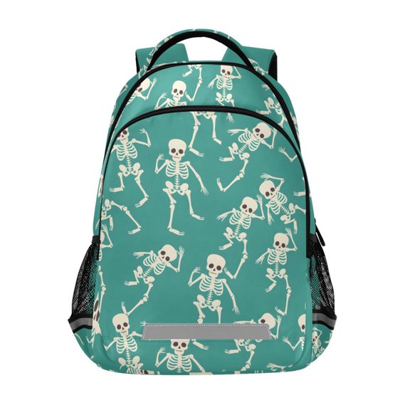 ALAZA Skeleton Dancing Skull Backpack Elementary School Bag Bookbag Travel Rucksack