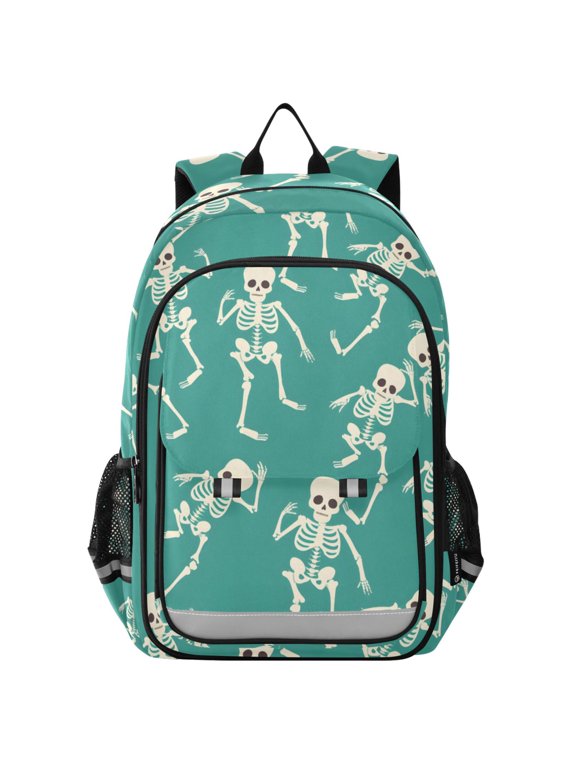 Skeleton Dancing Skull Laptop Backpack Purse Travel Bag Casual School Bookbag Rucksack for Women Men
