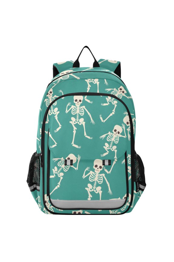 Skeleton Dancing Skull Laptop Backpack Purse Travel Bag Casual School Bookbag Rucksack for Women Men
