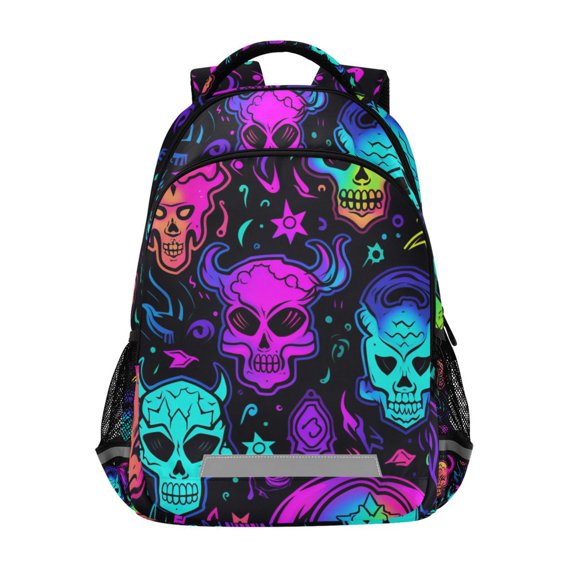 ALAZA Skeleton Magical Bohomia Devil Backpack Elementary School Bag Bookbag Travel Rucksack