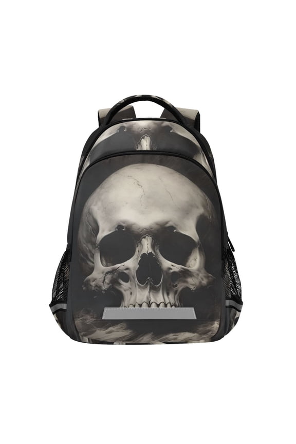 Skeleton Skull Backpack Elementary School Bag Bookbag Travel Rucksack