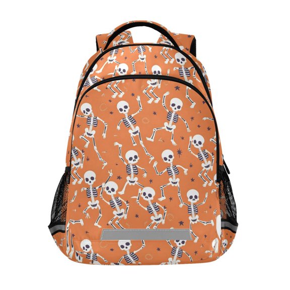ALAZA Skeleton Skull Dancing Backpack Elementary School Bag Bookbag Travel Rucksack