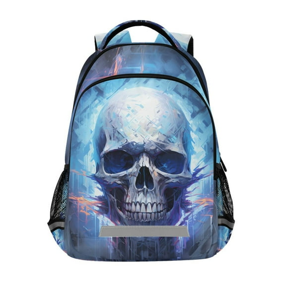 ALAZA Skeleton Skull Halloween Backpack Elementary School Bag Bookbag Travel Rucksack