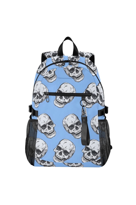 Skeleton Skull Head Pattern School Backpack Travel Laptop Bag College Bookbag Casual Daypack for Women Men
