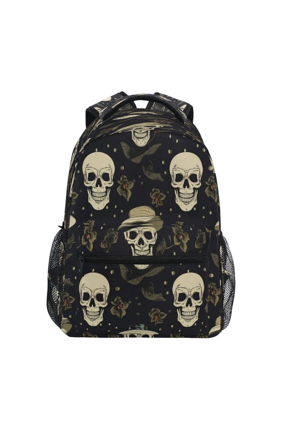 Skeleton Skull Pattern School Backpack Elementary Stylish Bookbag Laptop Bags Travel Daypack