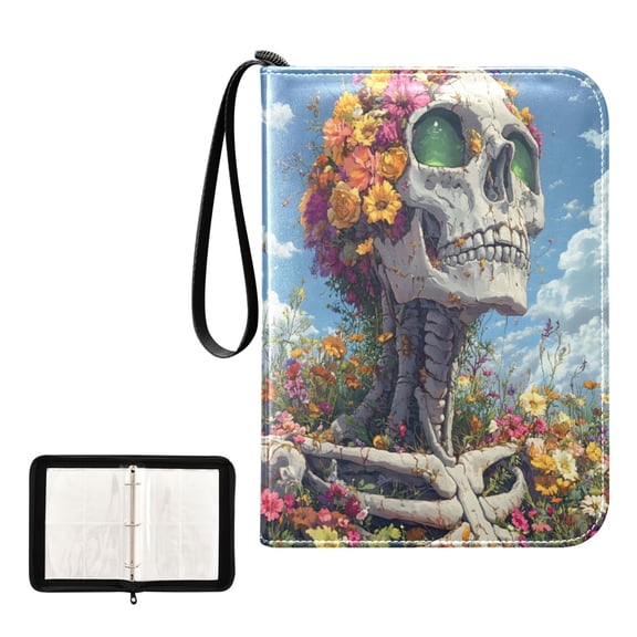 ALAZA Skeleton View Trading Card Binder 4 Pocket Cards Collection Album 400 Folder Holder