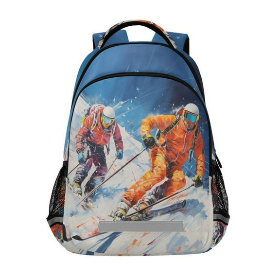 ALAZA Ski Skateboard Backpack Elementary School Bag Bookbag Travel Rucksack