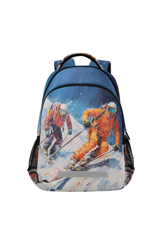 Ski Skateboard Backpack Elementary School Bag Bookbag Travel Rucksack