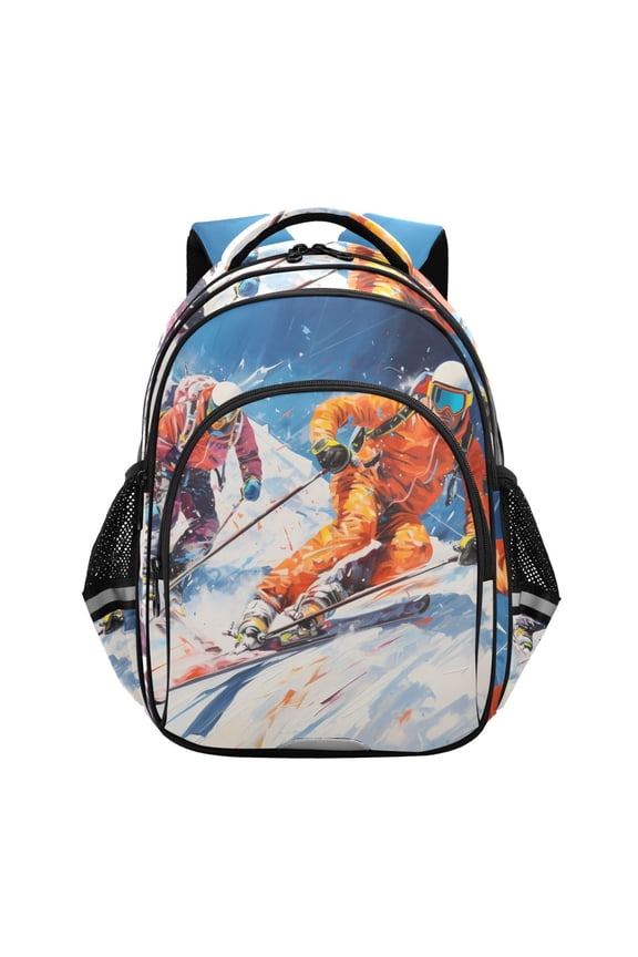 Ski Skateboard School Backpack Elementary Bag Bookbag Travel Rucksack