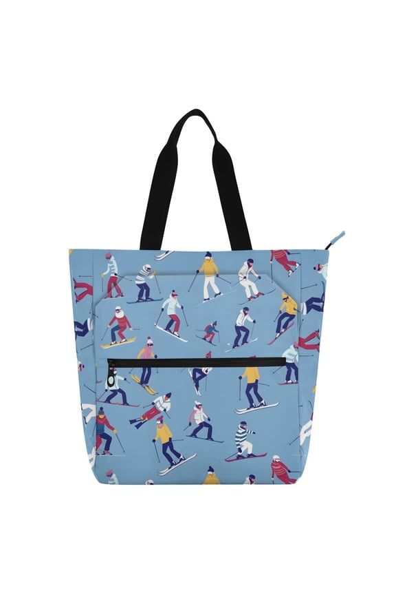 Skier Skating School Book Bag Kids Tote Bags Handbag