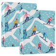 thumbnail image 1 of ALAZA Skiers Skating Hardcover 3 Ring Binder 1.5" Round Rings Interior Pockets Binders Organizer 2 Pack, 1 of 9