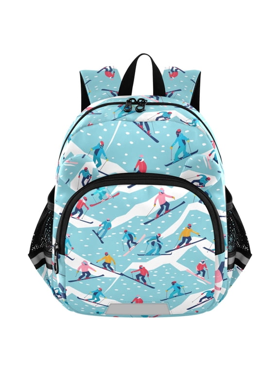 Skiers Skating Mini Backpack School Bookbag Age 3-7 Small