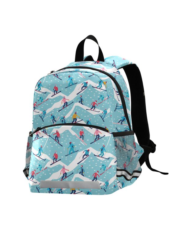 Skiers Skating School Backpack Elementary Student Bookbag