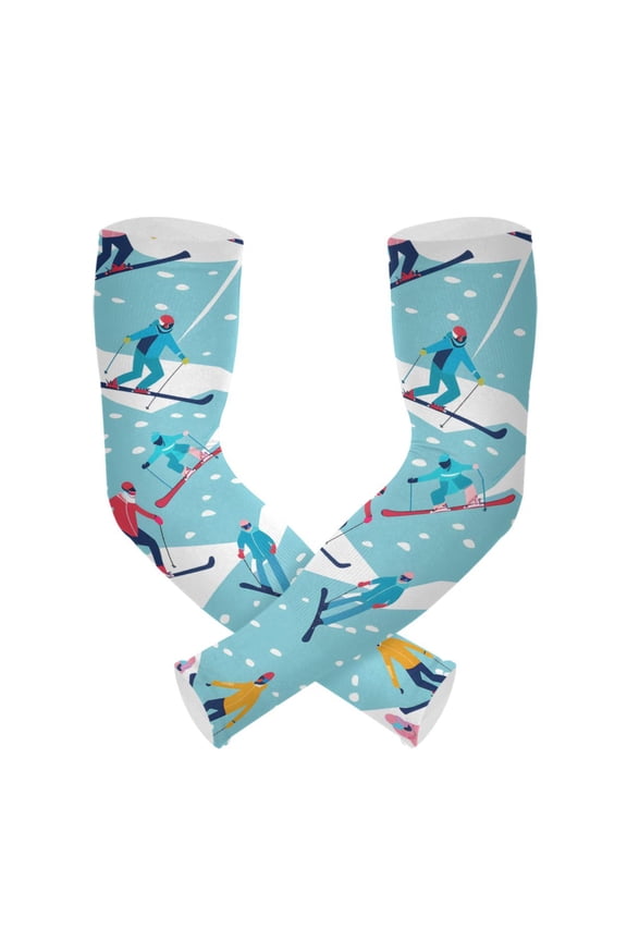 Skiers Skating UV Sun Protection Arm Sleeves UPF 50+ Compression Cooling Sleeve 1 Pair