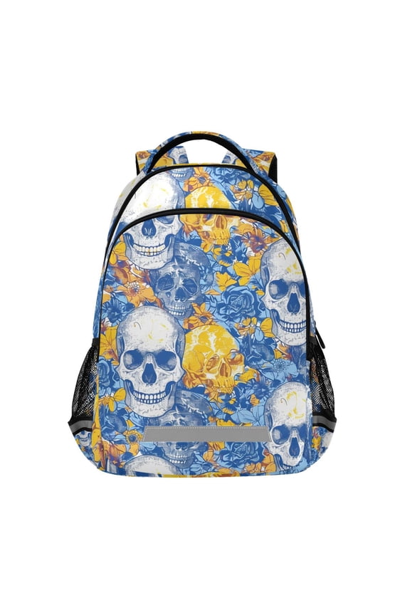 Skull Art Paint Backpack Elementary School Bag Bookbag Travel Rucksack