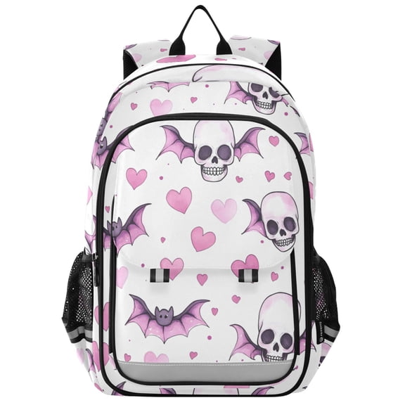 ALAZA Skull Bats Hearts Laptop Backpack Purse Travel Bag Casual School Bookbag Rucksack for Women Men