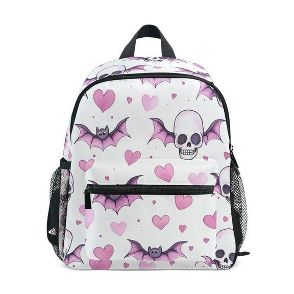 ALAZA Skull Bats Hearts School Backpack Small Bookbag Mini Bags