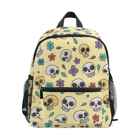 ALAZA Skull Flowers School Backpack Small Bookbag Mini Bags