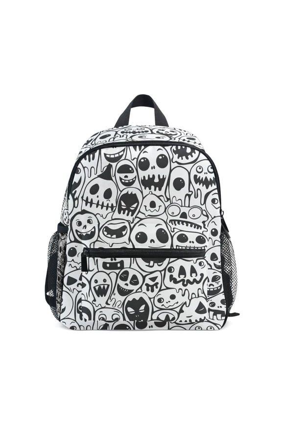 Skull Hand Paint School Backpack Small Bookbag Mini Bags