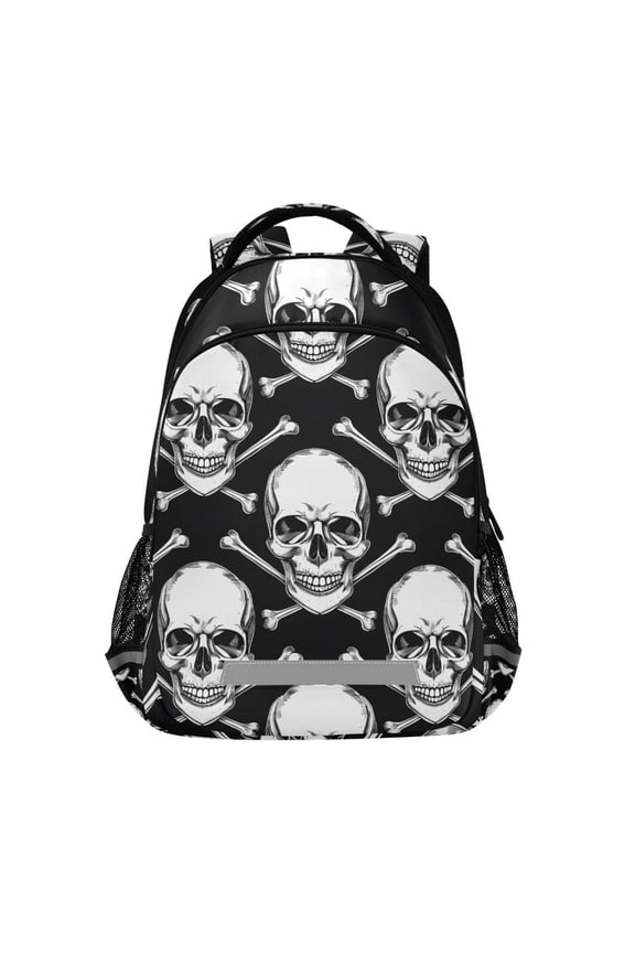 Skull Head Backpack Elementary School Bag Bookbag Travel Rucksack