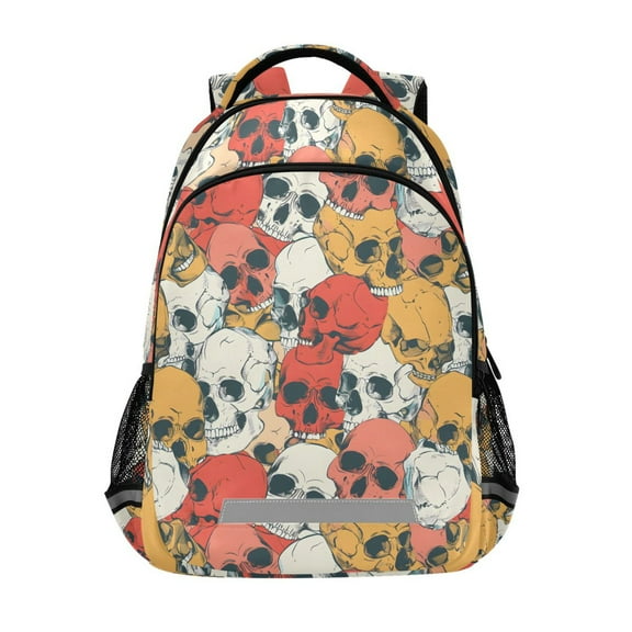 ALAZA Skull Head Hand Drawn Backpack Elementary School Bag Bookbag Travel Rucksack
