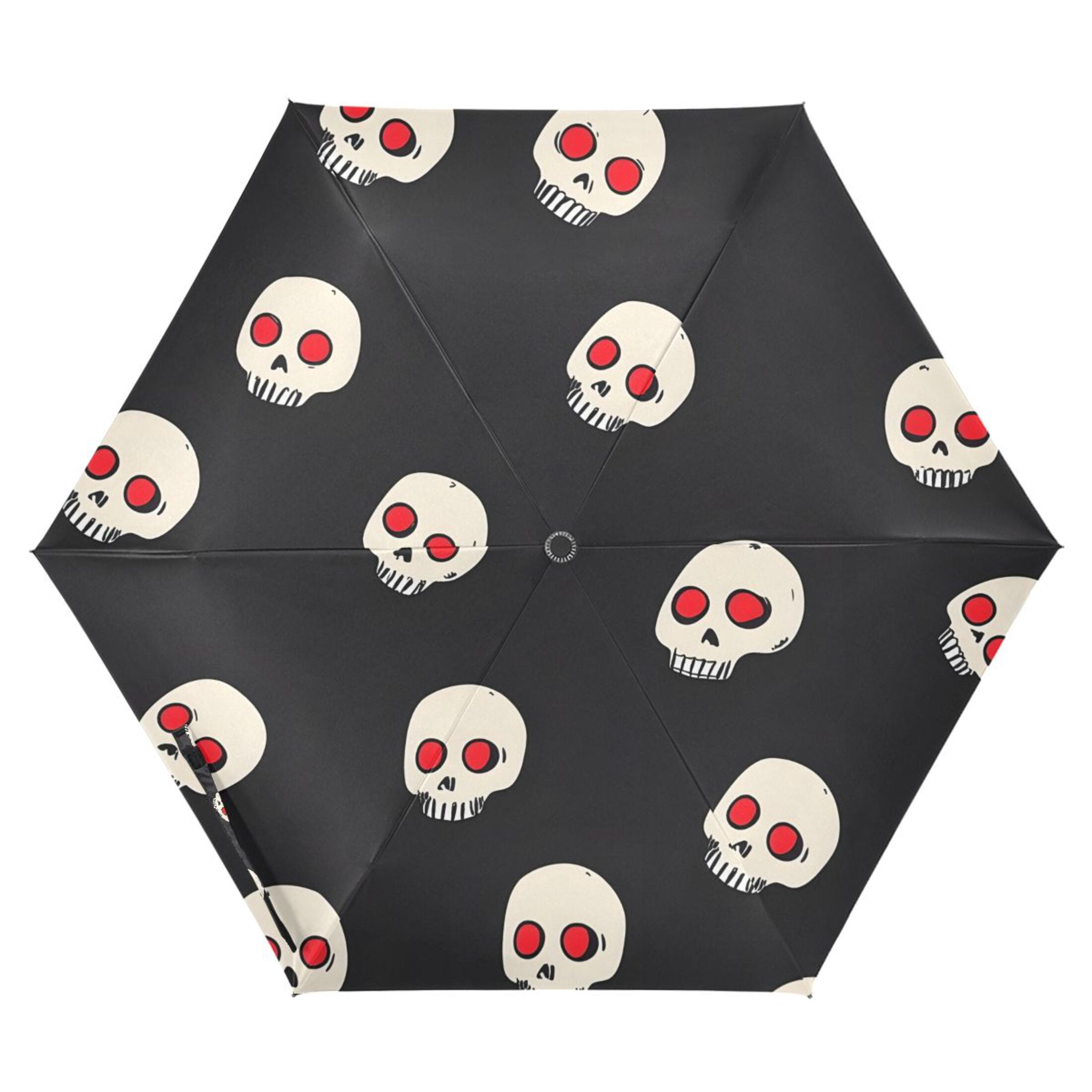 ALAZA Skull Head UPF 50+ Compact Folding Umbrella for Rain Travel Umbrella Packable