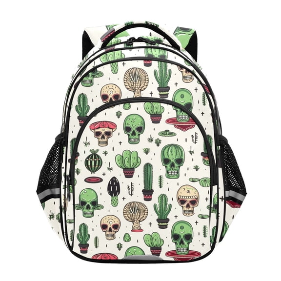 ALAZA Skull Head and Cactus School Backpack Elementary Bag Bookbag Travel Rucksack