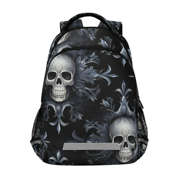 ALAZA Skull Skeleton Backpack Elementary School Bag Bookbag Travel Rucksack
