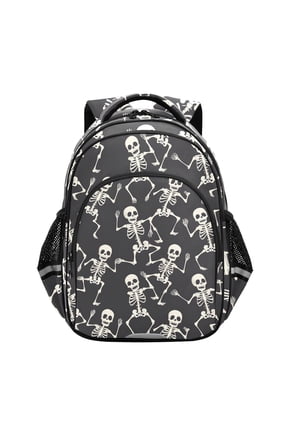 Skull Skeleton Dancing School Backpack Elementary Bag Bookbag Travel Rucksack
