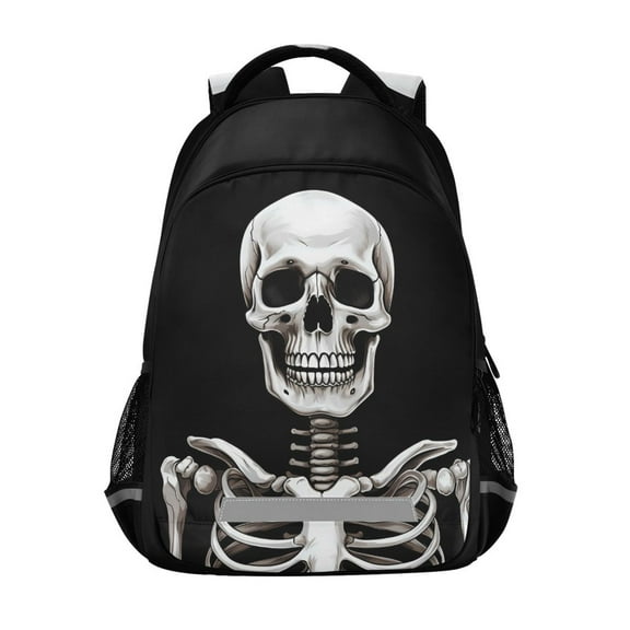 ALAZA Skull Skeleton Halloween Backpack Elementary School Bag Bookbag Travel Rucksack