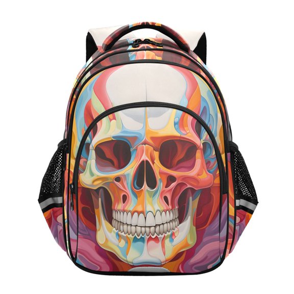 ALAZA Skull Skeleton School Backpack Elementary Bag Bookbag Travel Rucksack
