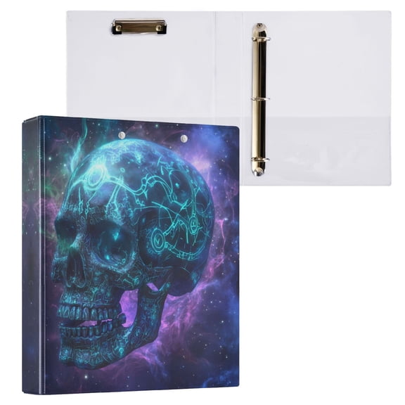 ALAZA Skull Texture Hardcover 3 Ring Binder 1.5" D-Rings with Interior Pockets Binders School 1 PC
