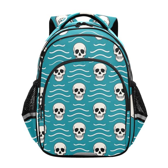 ALAZA Skull in Wave School Backpack Elementary Bag Bookbag Travel Rucksack
