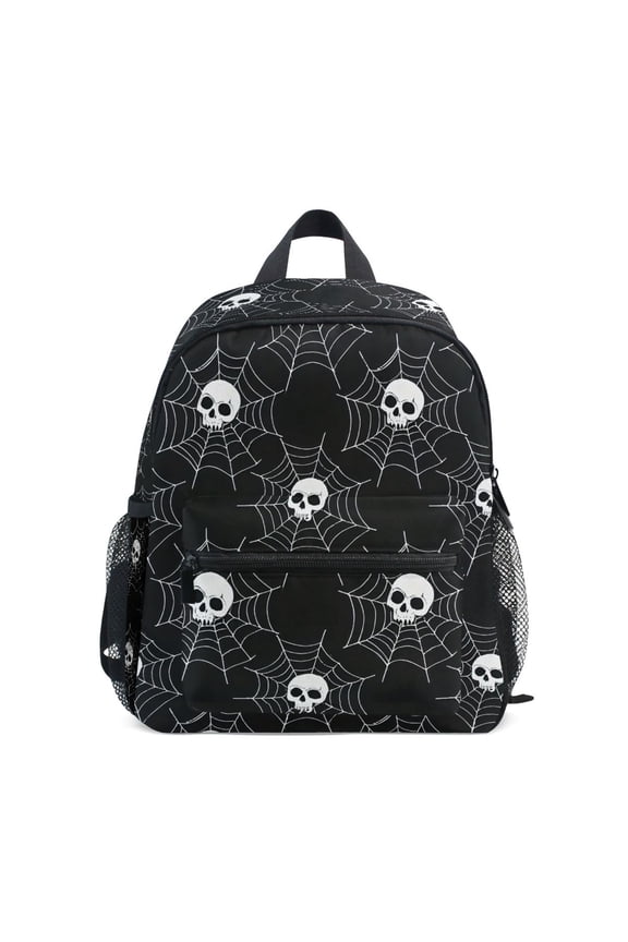 Skull in Web School Backpack Small Bookbag Mini Bags