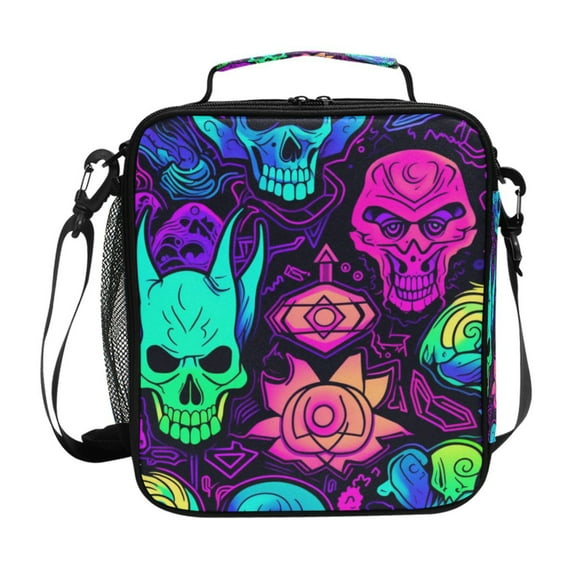 ALAZA Skull with Magic Devil Lunch Box Insulated Lunch Bag Reusable Thermal Cooler Tote School Picnic