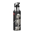 thumbnail image 1 of ALAZA Skull with Roses on Hand Water Bottle Insulated Flask Stainless Steel Straw Lid 20 oz, 1 of 6