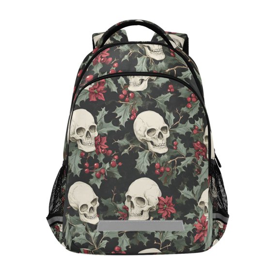 ALAZA Skulls Cherry Backpack Elementary School Bag Bookbag Travel Rucksack