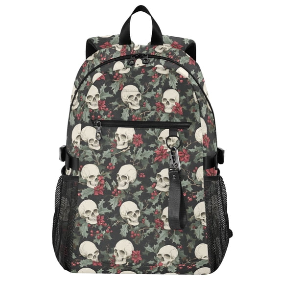 ALAZA Skulls Cherry Pattern School Backpack Travel Laptop Bag College Bookbag Casual Daypack for Women Men