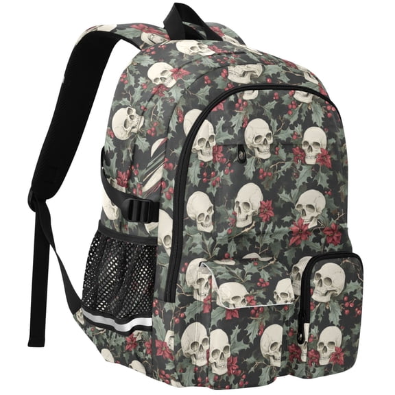 ALAZA Skulls Cherry Print Student Backpack School Bookbag Large Laptop Daypack Travel Bag
