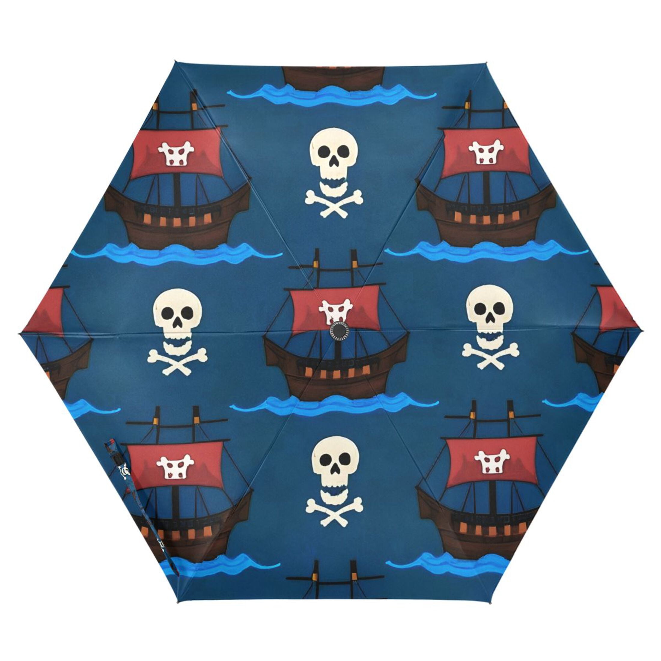 ALAZA Skulls UPF 50+ Compact Folding Umbrella for Rain Travel Umbrella Packable