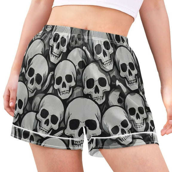 ALAZA Skulls Women's Pajama Lounge Shorts Bottoms Sleep Short XL