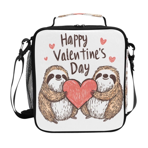 ALAZA Sloth in Love Lunch Box Insulated Lunch Bag Reusable Thermal Cooler Tote School Picnic